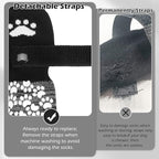 EXPAWLORER Anti Slip Dog Socks to Prevent Licking Paws, Shoes for Hot Pavement, Dog Booties for Small Medium Large Senior Dogs, Traction Control Boots & Paw Protectors for Hardwood Floors Black&Grey