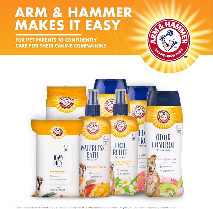 Arm & Hammer for Pets Itch Relief Dog Shampoo with Chamomile and Peppermint, Soothes Dry and Itchy Skin, pH Balanced, Free of Sodium Lauryl Sulfate and Parabens, 20 Fl Oz - 6 Pack