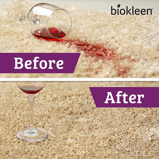 Biokleen Bac-Out Carpet Stain Remover Enzymatic, Destroys Stains & Odors Safely, for Pet Urine, Laundry, Diapers, Wine, Carpets, More, Eco-Friendly, Plant-Based