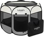 Love's cabin Pet Puppy Dog Playpen, Small Dog Tent Crates Cage Indoor/Outdoor, Portable Playpen for Cat, Foldable Pop Up Dog Kennel Playpen with Carring Case, Removable Zipper Top, Grey