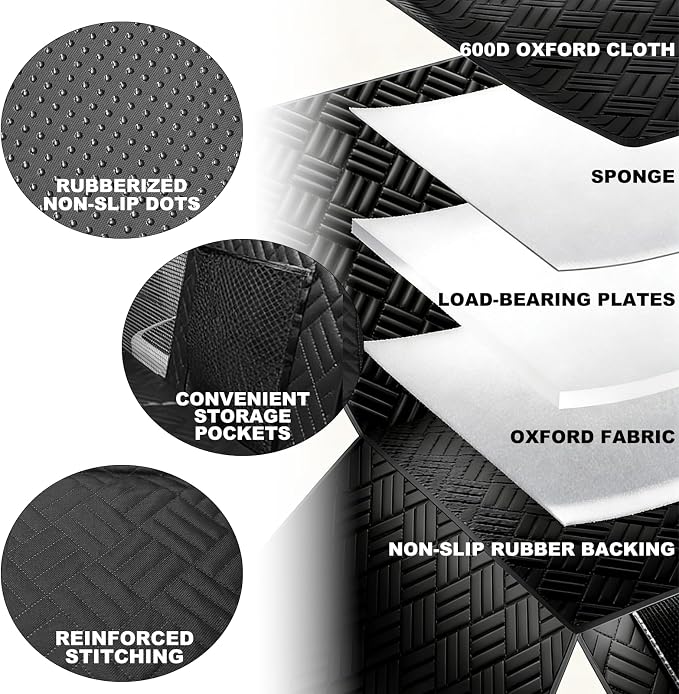 Dog Car Seat Cover, 600D Heavy Duty Waterproof Pet Back Seat Extender with Hard Bottom, Nonslip Scratch Proof Dog Hammock, Machine Washable Car Protector for Cars Trucks SUVs