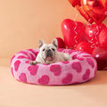 LE SURE Shown on TV Jacquard Donut Dog Beds Medium,Lover Hearts 30x30x8in | Orthopedic Calming Pet Bed Sofa, Original Design Pattern,Washable Cover,Cute Home Decor as Gift for Pet,Anti Slip Bottom