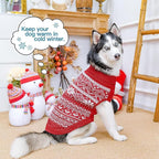 HOMIMP Dog Sweater Argyle - Warm Sweater Winter Clothes Puppy Soft Coat, Ugly Dog Sweater for Small Medium and Large Dogs, Pet Clothing Boy Girl Red