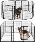 DUMOS Dog Playpen Indoor, Metal 40 Inch 12 Panels Foldable Pet Fence with Door, Outdoor Small Medium Large Dog Puppy Portable Exercise Play Pen for RV Camping, Trips, Play Yard