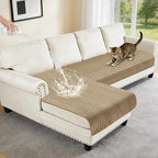 100% Waterproof Couch Covers for Sectional Sofa, Washable Couch Cover, L Shaped Couch Cover for Dogs, Non Slip 2 Pieces Sofa Cover Pet Friendly, 35"x63"+35"x70.9"-Camel