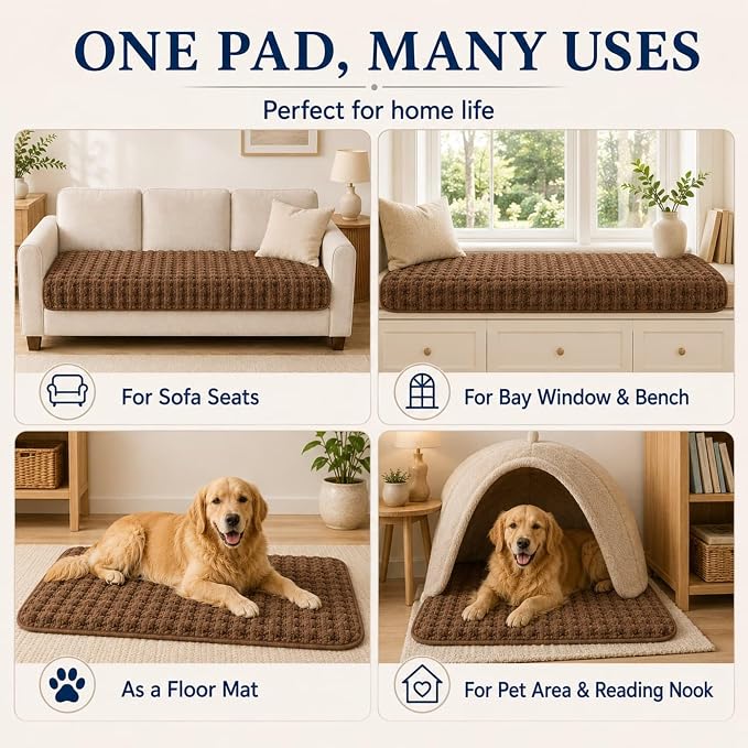 35.4"x70.9" Waterproof & Non Slip Couch Cover for Dogs, Plush Flannel | Washable Pet Friendly Soft Sofa Covers for Living Room. Heavy Duty Furniture Couch Protector for Cats and Sectional