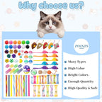 Leitee 151 Pcs Cat Interactive Toys for Indoor Cats Bulk with Gift Storage Bag Kitten Toys Stuff Gift Set Including Springs Mice Balls Bells Sisal Ball for Indoor Kitty Play Exercise(Cute)