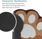 Cute Cat Litter Mat 24”x16”, Litter Box Mat, Litter Trapping Mat, Soft on Kitty Paws, Easy Clean, Anti Slip, Pet Accessories, Door Floor mats - Brown White60*40