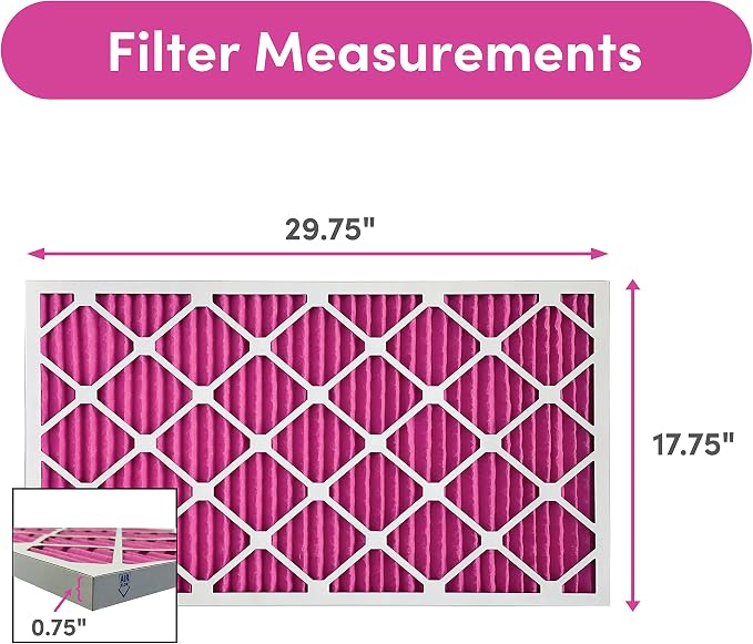 18x30x1 Air Filter by Colorfil | Color Changing Filters for Cat and Dog Odor | MERV 8 Furnace AC Filter for Pet Hair and Dust | 17.75"x29.75"x0.75" Exact Size | Pack of 4