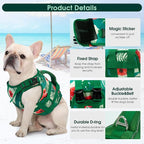 Kuoser Dog Life Jacket, High Flotation Reflective Dog Life Vest, Printed, M | Adjustable Dog Lifejackets for Small Medium Large Dogs, Lifevest with Rescue Handle for Swimming, Boating, Lake, Beach & Pool