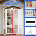 SHYUJAJIE 71 Inch Extra Tall Pet Gate for Cats | 29.92"-43" Adjustable Wide Dog Gates,Pressure Mounted Walk Through Tall Pets Gate for Doorways,Hallway,Stairs,White