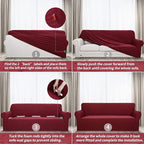 YEMYHOM Couch Cover Latest Jacquard Design High Stretch Extra Large Sofa Covers Pet Dog Cat Proof Oversized Slipcover Non Slip Magic Elastic Furniture Protector (XL Sofa, Christmas Wine Red)