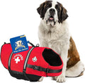 Dog Life Jacket — Premium Swim Vest with SafeChin Anti-Choke Collar | PAWS Aboard Red | RapidLift Rescue Handle, D-Ring, Reflective Trim | Boating, Kayaking, Pool | X-Large (80–110 lbs)