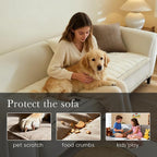 Linear Grid Couch Cover for Dogs Non Slip - Thick Wear-Resistant Pet Sofa Protector for 3 Cushion Couch Large Silicone Particles Washable Furniture Mat for Dogs Cats Sectional