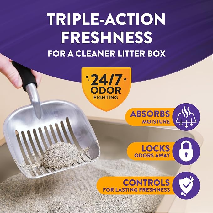ARM & Hammer Slide Platinum Easy Clean-Up Clumping Cat Litter, 27.5 Lbs | 24/7 Odor Control, Triple-Action Freshness, Non-Stick, Low Tracking, Multi-Cat Formula, Scented