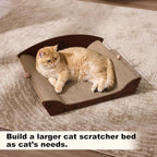 ZOMISIA 2 Pack 26'' Cardboard Cat Scratcher Bed - Large Scratcher Couch for Indoor Cats, Orthopedic Scratching Board, Lounger Scratching Couch with Bells