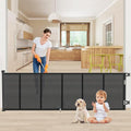 EZIGO 120 Inch Retractable Baby Gates Extra Wide Reinforced Baby Dog Gate | 34 Inch Tall Retractable Dog Gate with Reinforced Strip Mesh Safety Pet Gate for Stairs Hallway Doorway Indoor Outdoor, Black