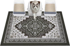 Glittme Cat Litter Mat with Non-Slip Bottom Litter Box Mat 40"X30" Litter Trapping Mat Easy to Clean Washable Cat Food Mat for Kitty,XL