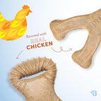 Benebone Puppy 2-Pack Dental/Wishbone Dog Chew Toys, Real Chicken, Small