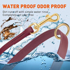Viper Biothane K9 Working Dog Leash Waterproof Lead for Tracking Training Schutzhund Odor-Proof Long Line with Solid Brass Snap for Puppy Medium and Large Dogs 6ft, Merlot Burgundy