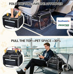 Lekereise Top-Expandable Pet Carrier 18x13x9.5 Inch Southwest Frontier Airline Approved Soft Sided Underseat to 15lbs Travel Carriers for Small Cats Dogs with Locking Safety Zippers Anti-Scratch Mesh