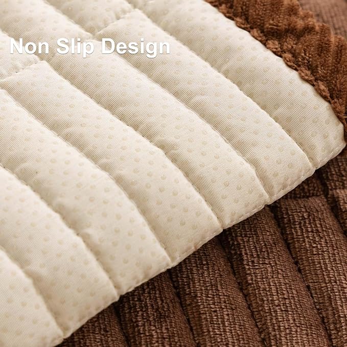 Velvet Washable Dog Couch Cover, Non-Slip Waterproof Pet Sofa Protector for 2-3-Cushion Sectional, L-Shaped Sofa & Loveseat, Machine Washable(1PC/27.6"x70.9",Brown)