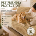Smiry Velvet Couch Cover for Dogs, Non Slip Soft Sofa Protector for Pets | Washable Sofa Cover for Cats, Cozy Furniture Protector Against Pet Hair, Scratches, Fits Sectional Sofa(Camel, 36"x88")