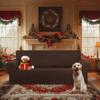 Stretch Oversized Couch Covers for Sofa Slipcover,Chocolate | 1-Piece Washable Sofa Cover (94"-110") 4-Seater Furniture Protector, Soft Jacquard Non-Slip Elastic Bottom for Dogs & Kids
