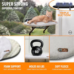 K&H Cat Window Perch, Universal Mount Bed for Large Cats - 24x14in Fleece | Orthopedic Cat Window Hammock Holds 60 lbs, Sturdy Suction Cups, Washable Cover, Indoor Window Bed
