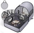 Tailtastic Indoor/Outdoor Cat Playpen with Surround Tunnel 2 Zones Grey | escape-proof enclosed enslosure,lightweight foldable for travel, ideal for indoor cats, multi-cat homes & birthing