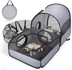 Tailtastic Indoor/Outdoor Cat Playpen with Surround Tunnel 2 Zones Grey | escape-proof enclosed enslosure,lightweight foldable for travel, ideal for indoor cats, multi-cat homes & birthing