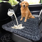 Dog Car Seat Waterproof Bed Cover Nonslip Car Back Seat Soft and Comfortabl | Pet Bed Mat Car Blanket for Travel Backseat Extender Seat Covers Dog Bed for Cars Trucks and SUVs (Grey Cover 23.6” x 51”)