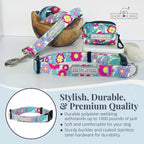Lucky Love Dog Collars, Cute Large Dog Collars for Female Dogs, Part of Purchase Donated to Rescue (Large, Caroline, Collar)