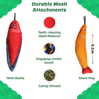 Meowy Cat Wand Toy – Cat Fishing Pole Toy with Reel The Cat Fish Fishing Rod, Telescopic Fiberglass Interactive Teaser Wand for Indoor Cats with Catnip Dental Mesh Attachments