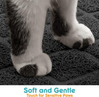 Conlun PVC Cat Litter Mat 24" x 15" Inch Black, Non-Slip, Less Waste Cat Litter Box Mat, Soft on Kitty’s Paws, Urine Waterproof