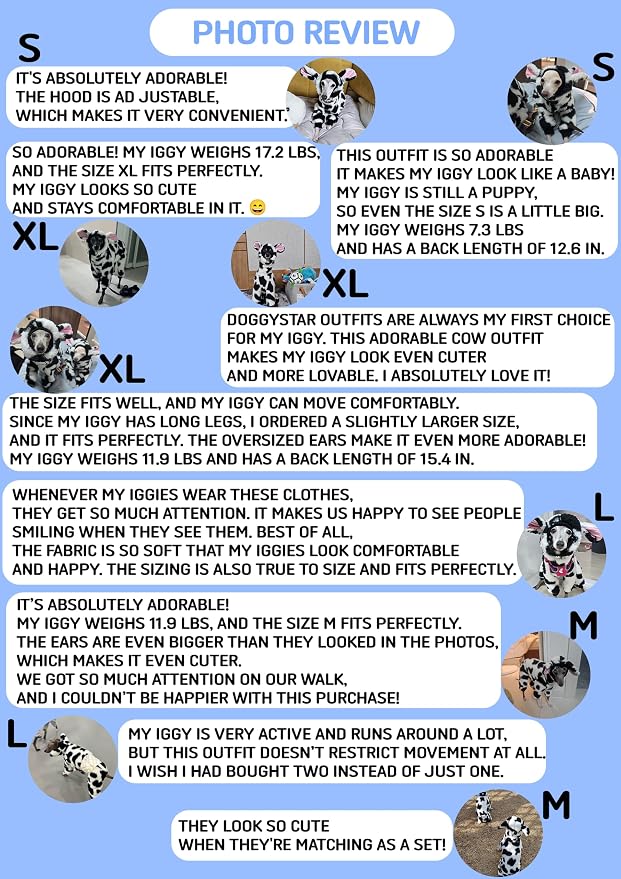 D Doggy Star Italian Greyhound Clothes Winter Warm Fleece Cow Print Sweater Jumpsuit with Snood Turtleneck, Fits Small Whippets (M,Onsi Cow Print)