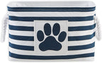 Bone Dry Pet Storage Collection Striped Paw Patch Bin, Small Rectangle, Navy