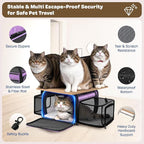 Top and 2 Sides Expandable Cat Carrier 18x13.5x9.5, TSA Airline Approved Dog Carriers for Small Dogs, Soft-Sided Pet Carrier with Self-Locking Zippers for Kitten,Rabbit, Puppy Purple