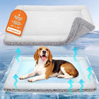 Cooling Mat for Cats, Reversible Self Warming Cat Bed, Gray, 24 x 36 Inches | Cool-Touch Ice Silk Side, Plush Fleece Warm Side, Heat-Reflective Foil for Indoor Cats, Kittens, Small Dogs and Crates