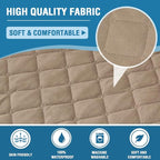 H.VERSAILTEX 100% Waterproof Couch Cover Loveseat Covers for 2 Cushion Couch Furniture Protector for Pets Kids Children Dog Cat with Non-Skid Backing (Loveseat, French Oak)