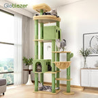 Globlazer Cactus Giant Cat Tree, 83 inch Cat Tree for Indoor Cats Large Adult, XXL Cat Tower with 9 Scratching Posts for 20lb+ Heavy Duty Large Adult Cats, F83, Green