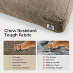 Sytopia 47 Inch Durable Indestructible Dog Beds for XXL Dogs, Chew Proof Waterproof Pet Crate Pad with Machine Washable Removable Cover, Great for Indoor, Outdoor, Crate, Patio Use, Brown
