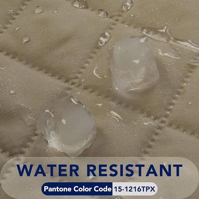 PureFit Reversible Quilted Sofa Cover Dog Couch Covers for Sofa, 28 in | Beige/Beige, Water Resistant Couch Protector, Washable Pet Couch Cover with Non Slip and Elastic Straps For Kids