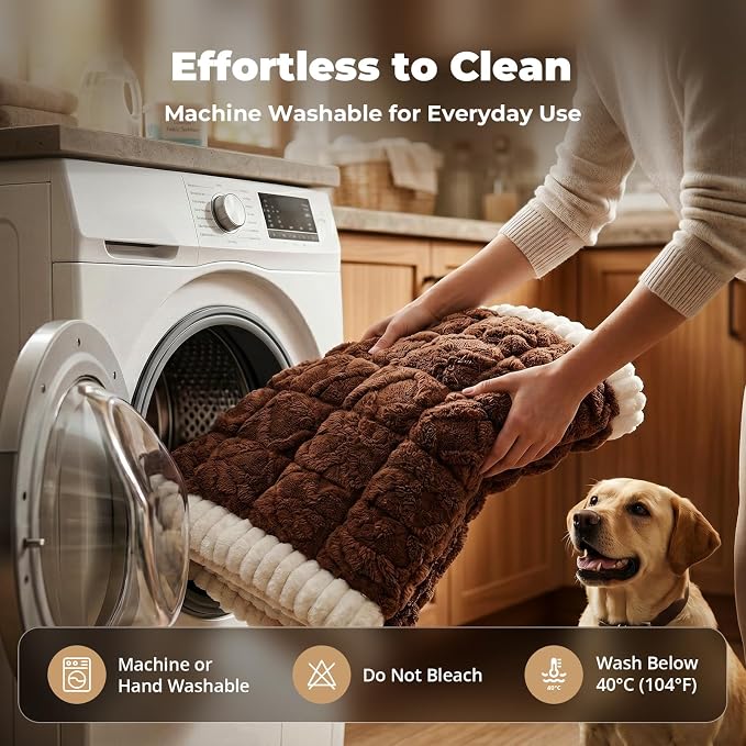 Avont Dog Bed for Car Back Seat, 2026 New Backseat Pet Bed Mat | 52.3"x23.6" Back Seat Pet Cover for Dogs Machine Washable Non-Slip Thick Plush Travel Mat for SUVs Trucks Camping - Brown