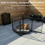 Puppy Playpen, IGOOUO 24'' Portable Dog Playpen with Easy-Carry Straps,4 Panels Dog Pen Play Pen for Small Dogs,Rustproof Pet Playpen for Camping RV Yard(with One Door)