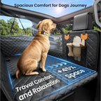 REEVAA Dog Truck Seat Cover for Back Seat, Hard Bottom, XL, Black+Orange | 450 lbs Extender, 45% More Space for 2-4 Large Dogs, Waterproof, Zippered Mesh Window, Fits Crew Cab Trucks & Large SUVs