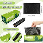 Sherr 25 Boxed Rolls 5000 Counts Dog Poop Bags Bulk Leak Proof Dog Doggy Poop Pet Waste Bags for Puppy Pets Outdoor Walking and Travel