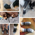 SCENEREAL Dog Socks to Prevent Licking Paws for Hot/Cold Pavement Anti Slip, Dog Shoes for Hardwood Floors, Dog Boots & Paw Protectors with Grippers for Small Medium Large Senior Dogs, Grey S