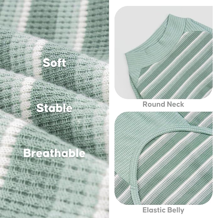 KYEESE 2Pack Waffle Dog Shirt with Sleeves Soft Striped Dog Sweater | Turtleneck, Cozy Warmth. Lightweight & Breathable, Gentle on Sensitive Skin, Free to Move, Comfortable Daily Wear