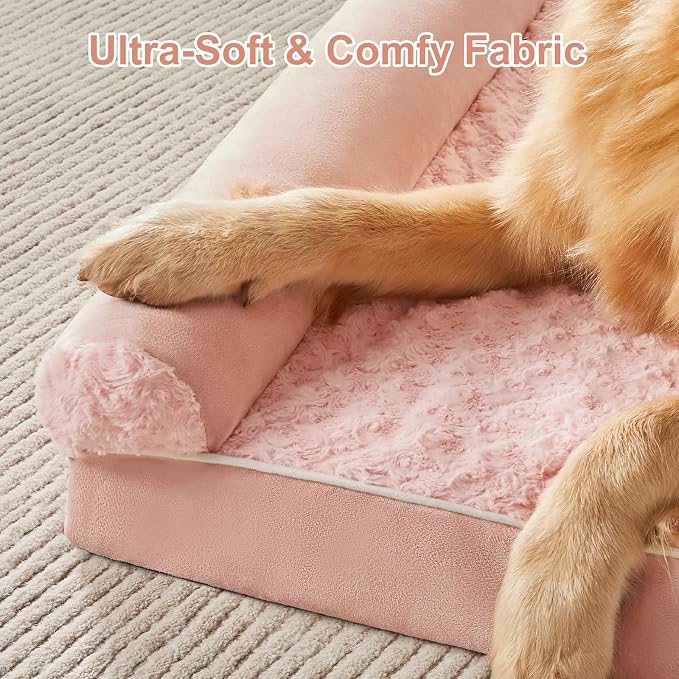 BFPETHOME Orthopedic Washable Dog Beds Large Sized Senior Dog for Comfy Sleeping with Removable Cover, Waterproof Big Soft Pet Couch Bed for Dogs Relax